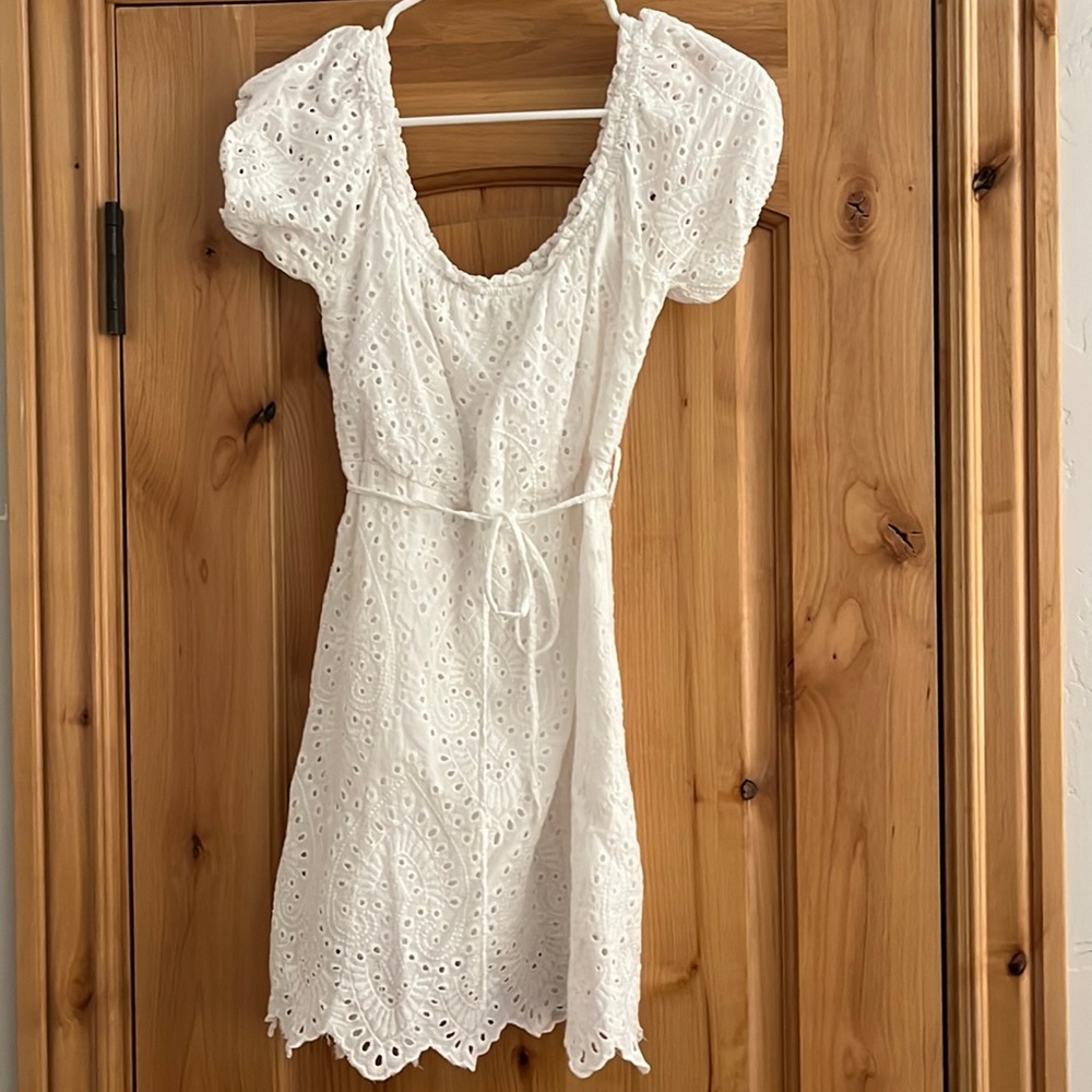 Endless Blu white eyelet lace dress